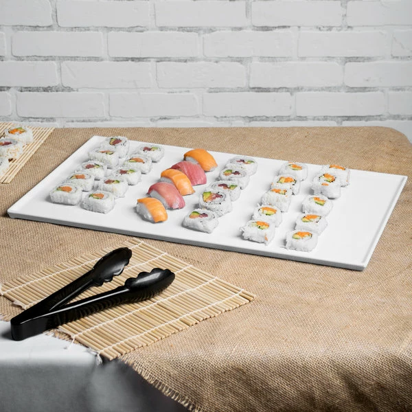 Tablecraft Professional Bakeware Tablecraft CW2111W 21" X 12 7/8" X 3/8" White Cast Aluminum Rectangular Cooling Platter