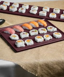 Tablecraft Professional Bakeware Tablecraft CW2112MRS 12 7/8" X 10 1/2" X 3/8" Maroon Speckle Cast Aluminum Rectangular Cooling Platter