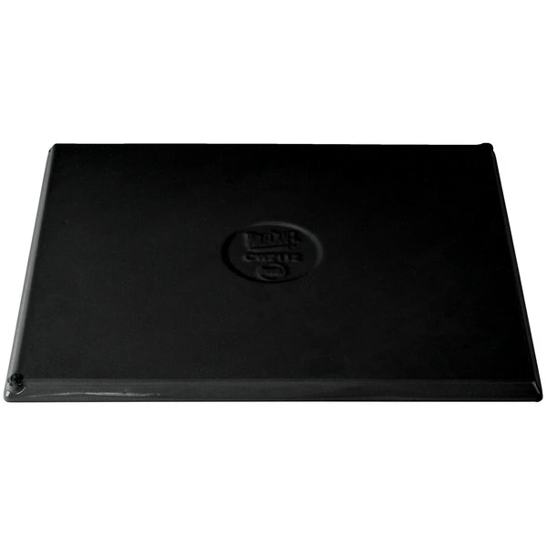 Tablecraft Professional Bakeware Tablecraft CW2112BKGS 12 7/8" X 10 1/2" X 3/8" Black With Green Speckle Cast Aluminum Rectangular Cooling Platter - Image 5