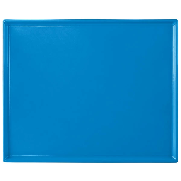 Tablecraft Professional Bakeware Tablecraft CW2112SBL 12 7/8" X 10 1/2" X 3/8" Sky Blue Cast Aluminum Rectangular Cooling Platter - Image 2