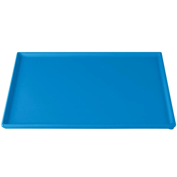 Tablecraft Professional Bakeware Tablecraft CW2112SBL 12 7/8" X 10 1/2" X 3/8" Sky Blue Cast Aluminum Rectangular Cooling Platter - Image 3