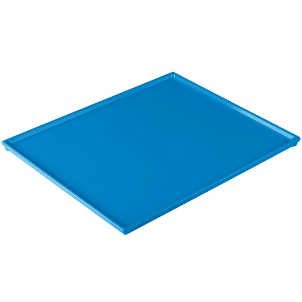 Tablecraft Professional Bakeware Tablecraft CW2112SBL 12 7/8" X 10 1/2" X 3/8" Sky Blue Cast Aluminum Rectangular Cooling Platter - Image 4