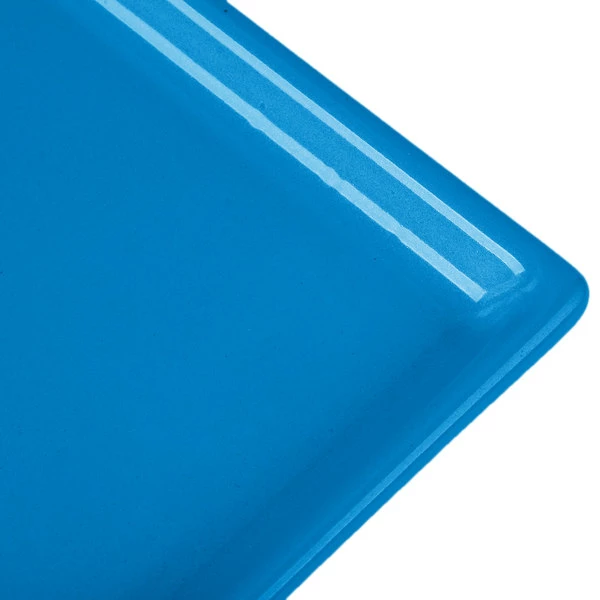 Tablecraft Professional Bakeware Tablecraft CW2112SBL 12 7/8" X 10 1/2" X 3/8" Sky Blue Cast Aluminum Rectangular Cooling Platter - Image 6