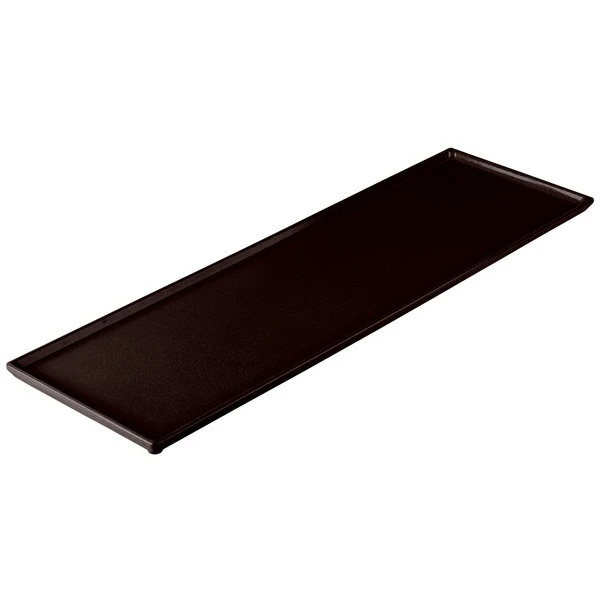 Tablecraft Professional Bakeware Tablecraft CW2113MS 21" X 6 1/2" X 3/8" Midnight Speckle Cast Aluminum Half Long Rectangular Cooling Platter - Image 4