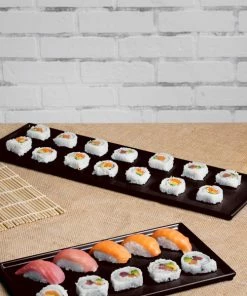 Tablecraft Professional Bakeware Tablecraft CW2113MS 21" X 6 1/2" X 3/8" Midnight Speckle Cast Aluminum Half Long Rectangular Cooling Platter