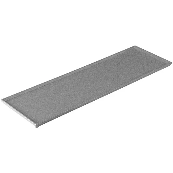 Tablecraft Professional Bakeware Tablecraft CW2113GR 21" X 6 1/2" X 3/8" Granite Cast Aluminum Half Long Rectangular Cooling Platter - Image 4