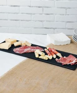 Tablecraft Professional Bakeware Tablecraft CW2113MBS 21" X 6 1/2" X 3/8" Midnight With Blue Speckle Cast Aluminum Half Long Rectangular Cooling Platter