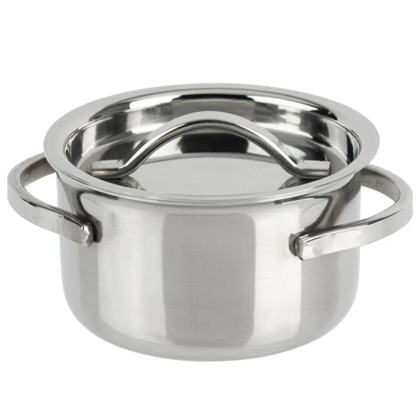 American Metalcraft MPL4 4 Oz. Mini Stainless Steel Pot And Lid - Image 2