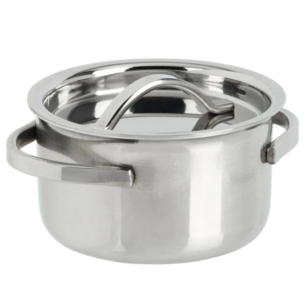 American Metalcraft MPL4 4 Oz. Mini Stainless Steel Pot And Lid - Image 4