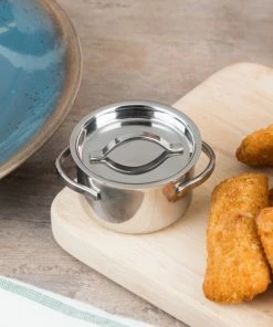 American Metalcraft MPL4 4 Oz. Mini Stainless Steel Pot And Lid