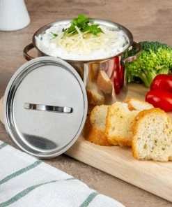 American Metalcraft MPL8 8 Oz. Mini Stainless Steel Pot And Lid