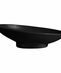 GET Enterprises G.E.T. Enterprises BO203BB Bugambilia 23.67 Oz. Classic Textured Finish Black Resin-Coated Aluminum Deep Medium Oval Sphere