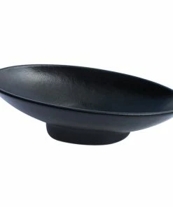 GET Enterprises G.E.T. Enterprises BO204-MOD-BB Bugambilia 1.4 Qt. Smooth MOD Finish Black Resin-Coated Aluminum Deep Large Oval Sphere