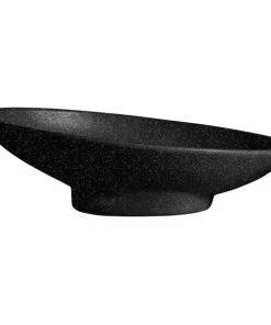 GET Enterprises G.E.T. Enterprises BO204GB Bugambilia 1.4 Qt. Classic Textured Finish Black Granite Resin-Coated Aluminum Deep Large Oval Sphere