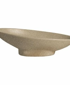 GET Enterprises G.E.T. Enterprises BO204-MOD-S Bugambilia 1.4 Qt. Smooth MOD Finish Sand Granite Resin-Coated Aluminum Deep Large Oval Sphere