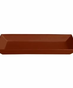 GET Enterprises G.E.T. Enterprises BUDS13CH Bugambilia 17" X 8 1/8" Classic Textured Finish Chocolate Resin-Coated Aluminum Medium Deep Rectangular Platter