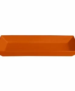 GET Enterprises G.E.T. Enterprises BUDS13TG Bugambilia 17" X 8 1/8" Classic Textured Finish Tangerine Resin-Coated Aluminum Medium Deep Rectangular Platter