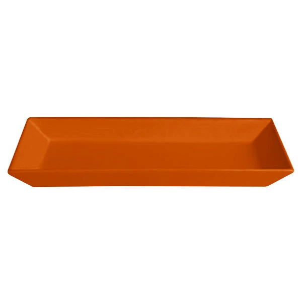 GET Enterprises G.E.T. Enterprises BUDS13TG Bugambilia 17" X 8 1/8" Classic Textured Finish Tangerine Resin-Coated Aluminum Medium Deep Rectangular Platter
