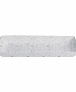 GET Enterprises G.E.T. Enterprises BUDS13MW Bugambilia 17" X 8 1/8" Classic Textured Finish Marble White Granite Resin-Coated Aluminum Medium Deep Rectangular Platter
