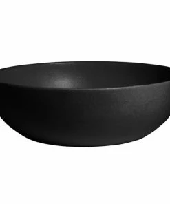 GET Enterprises G.E.T. Enterprises BRD18BB Bugambilia 15.9 Qt. Classic Textured Finish Black Resin-Coated Aluminum Extra Large Deep Round Bowl