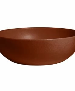 GET Enterprises G.E.T. Enterprises BRD18-MOD-CH Bugambilia 15.9 Qt. Smooth MOD Finish Chocolate Resin-Coated Aluminum Extra Large Deep Round Bowl