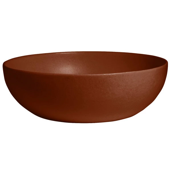 GET Enterprises G.E.T. Enterprises BRD18-MOD-CH Bugambilia 15.9 Qt. Smooth MOD Finish Chocolate Resin-Coated Aluminum Extra Large Deep Round Bowl