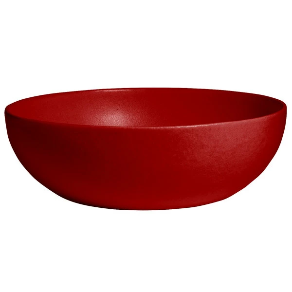 GET Enterprises G.E.T. Enterprises BRD18-MOD-FR Bugambilia 15.9 Qt. Smooth MOD Finish Fire Red Resin-Coated Aluminum Extra Large Deep Round Bowl