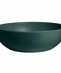 GET Enterprises G.E.T. Enterprises BRD18-MOD-FT Bugambilia 15.9 Qt. Smooth MOD Finish Forest Green Resin-Coated Aluminum Extra Large Deep Round Bowl