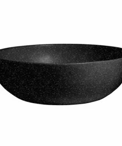 GET Enterprises G.E.T. Enterprises BRD18-MOD-GB Bugambilia 15.9 Qt. Smooth MOD Finish Black Granite Resin-Coated Aluminum Extra Large Deep Round Bowl