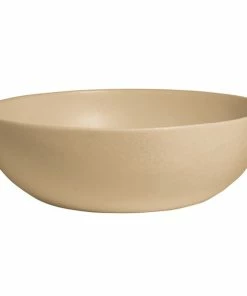 GET Enterprises G.E.T. Enterprises BRD18LT Bugambilia 15.9 Qt. Classic Textured Finish Latte Resin-Coated Aluminum Extra Large Deep Round Bowl