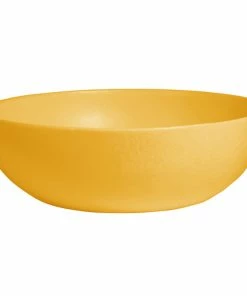 GET Enterprises G.E.T. Enterprises BRD18YW Bugambilia 15.9 Qt. Classic Textured Finish Yellow Resin-Coated Aluminum Extra Large Deep Round Bowl