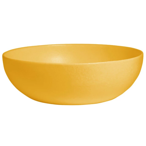 GET Enterprises G.E.T. Enterprises BRD18-MOD-YW Bugambilia 15.9 Qt. Smooth MOD Finish Yellow Resin-Coated Aluminum Extra Large Deep Round Bowl