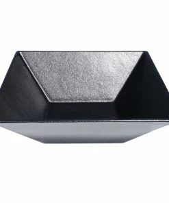 GET Enterprises G.E.T. Enterprises BSD16-MOD-BB Bugambilia 13.5 Qt. Smooth MOD Finish Black Resin-Coated Aluminum XL Deep Square Bowl