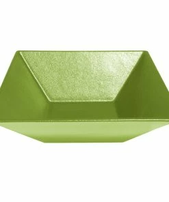 GET Enterprises G.E.T. Enterprises BSD16-MOD-LM Bugambilia 13.5 Qt. Smooth MOD Finish Lime Resin-Coated Aluminum XL Deep Square Bowl
