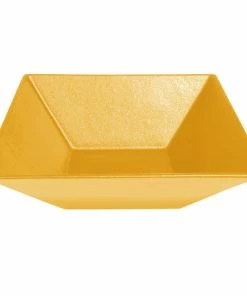 GET Enterprises G.E.T. Enterprises BSD16YW Bugambilia 13.5 Qt. Classic Textured Finish Yellow Resin-Coated Aluminum XL Deep Square Bowl