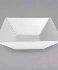 GET Enterprises G.E.T. Enterprises BSD16-MOD-WW Bugambilia 13.5 Qt. Smooth MOD Finish White Resin-Coated Aluminum XL Deep Square Bowl