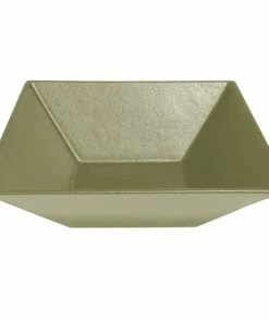 GET Enterprises G.E.T. Enterprises BSD16WG Bugambilia 13.5 Qt. Classic Textured Finish Willow Green Resin-Coated Aluminum XL Deep Square Bowl