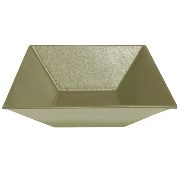 GET Enterprises G.E.T. Enterprises BSD16WG Bugambilia 13.5 Qt. Classic Textured Finish Willow Green Resin-Coated Aluminum XL Deep Square Bowl