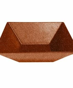 GET Enterprises G.E.T. Enterprises BSD16T Bugambilia 13.5 Qt. Classic Textured Finish Terracotta Resin-Coated Aluminum XL Deep Square Bowl