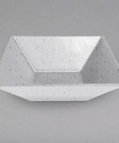 GET Enterprises G.E.T. Enterprises BSD16-MOD-MW Bugambilia 13.5 Qt. Smooth MOD Finish Marble White Granite Resin-Coated Aluminum XL Deep Square Bowl