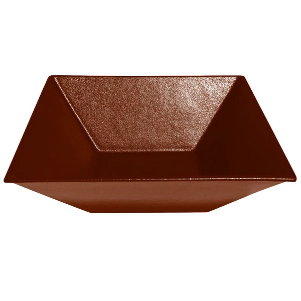GET Enterprises G.E.T. Enterprises BSD16CH Bugambilia 13.5 Qt. Classic Textured Finish Chocolate Resin-Coated Aluminum XL Deep Square Bowl