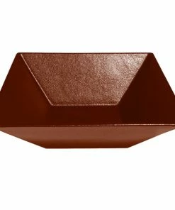 GET Enterprises G.E.T. Enterprises BSD16-MOD-CH Bugambilia 13.5 Qt. Smooth MOD Finish Chocolate Resin-Coated Aluminum XL Deep Square Bowl