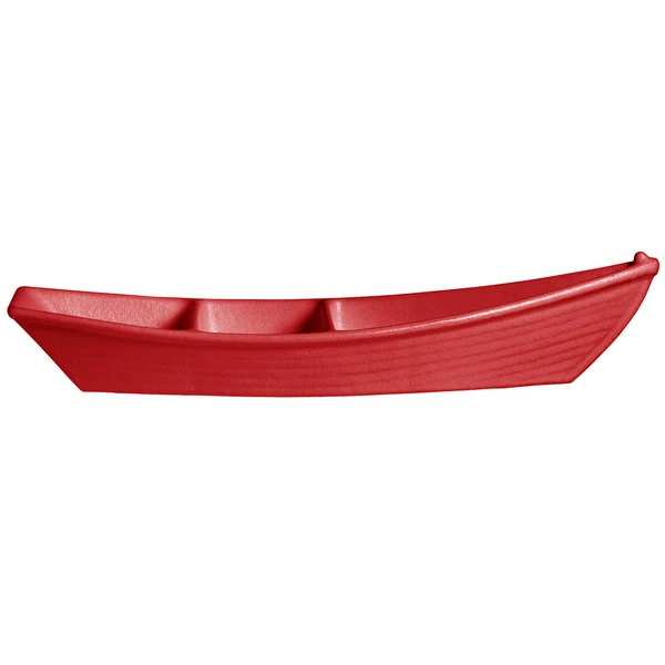 GET Enterprises G.E.T. Enterprises BT320-MOD-CB Bugambilia 3.6 Qt. Smooth MOD Finish Cranberry Resin-Coated Aluminum Deep Boat With Dividers
