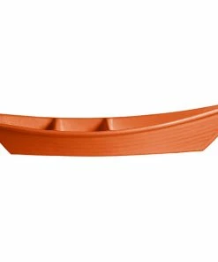 GET Enterprises G.E.T. Enterprises BT320TG Bugambilia 3.6 Qt. Classic Textured Finish Tangerine Resin-Coated Aluminum Deep Boat With Dividers