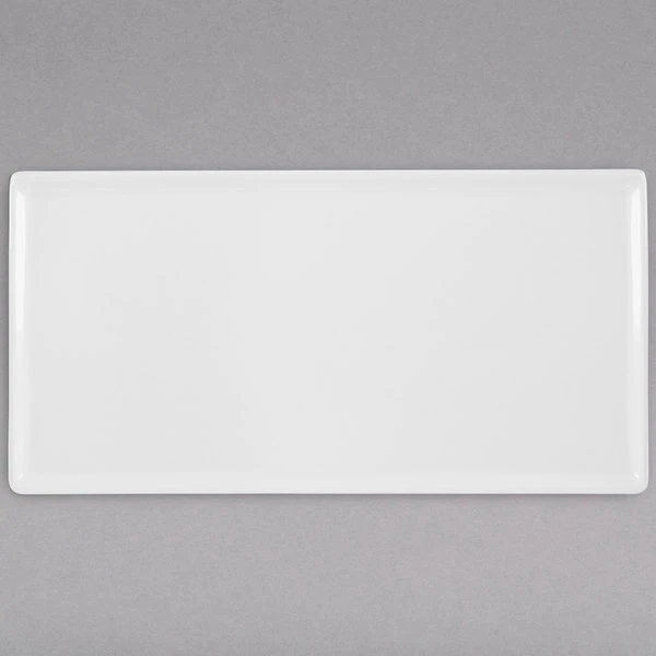 Tablecraft Professional Bakeware Tablecraft CW2106W 13 1/4" X 6 3/4" X 3/8" White Cast Aluminum Rectangular Cooling Platter - Image 2