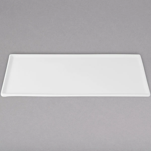 Tablecraft Professional Bakeware Tablecraft CW2106W 13 1/4" X 6 3/4" X 3/8" White Cast Aluminum Rectangular Cooling Platter - Image 3