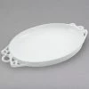 Bon Chef 2104PWHT Bolero 15" X 20" White Sandstone Finish Cast Aluminum Platter