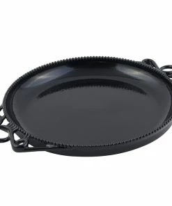 Bon Chef 2108BLK Bolero 18" Diameter Black Sandstone Finish Cast Aluminum Platter