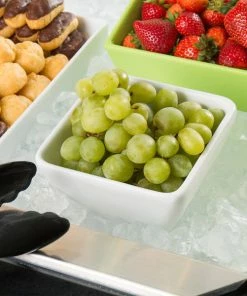 GET Enterprises G.E.T. Enterprises BSD22WW Bugambilia 1.2 Qt. Classic Textured Finish White Resin-Coated Aluminum Square China Bowl