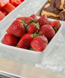 GET Enterprises G.E.T. Enterprises BSD01WW Bugambilia 11.8 Oz. Classic Textured Finish White Resin-Coated Aluminum Deep Square Bowl